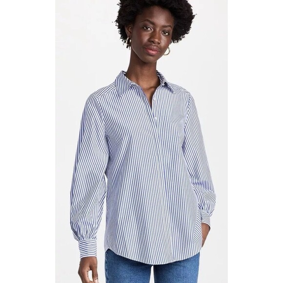 cinq a sept Tops - Womens Size XS Cinq A Sept Kandice Striped Button Up Shirt NWOT